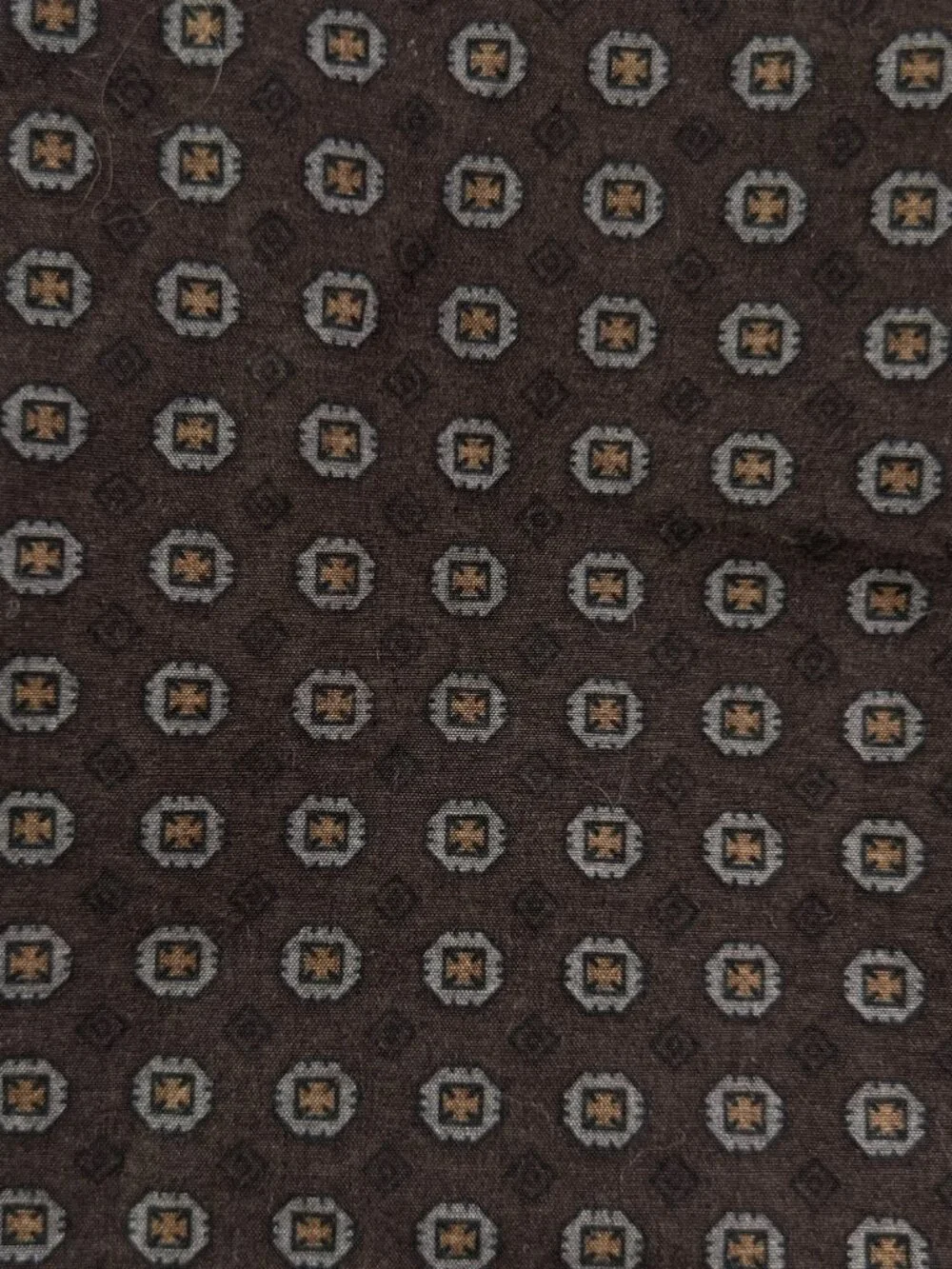 Banana Republic Button Up Shirt Men's Medium 15 15.5 Brown Geometric Print L/S